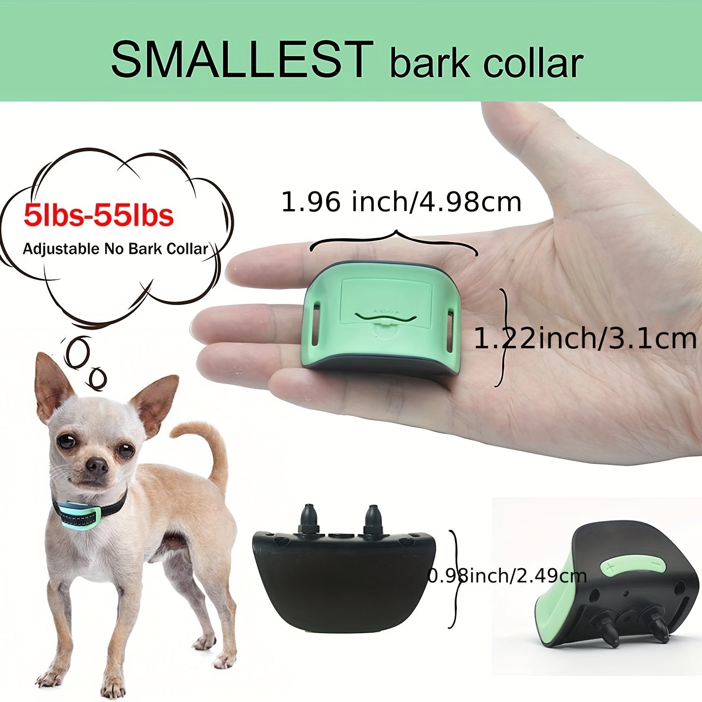 Gentle & Effective Bark Control: Battery-Powered Collar for Small/Medium Dogs - Peaceful Quiet Companion