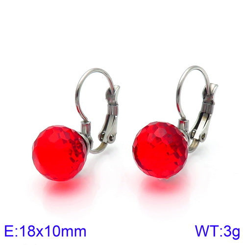 10mm Glass Crystal Ear Hooks Womens Titanium Steel Earrings