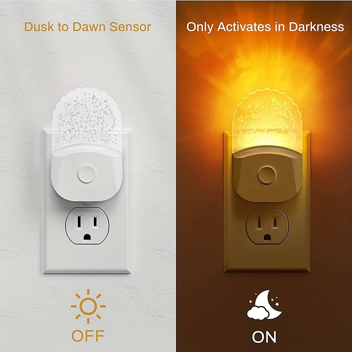 2pcs Night Lights Plug Into Wall, LED Night Light, 8-Color Changing RGB Night Light With Dusk To Dawn Sensor, RGB Mode Nightlight Christmas Gifts