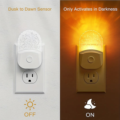 2pcs Night Lights Plug Into Wall, LED Night Light, 8-Color Changing RGB Night Light With Dusk To Dawn Sensor, RGB Mode Nightlight Christmas Gifts