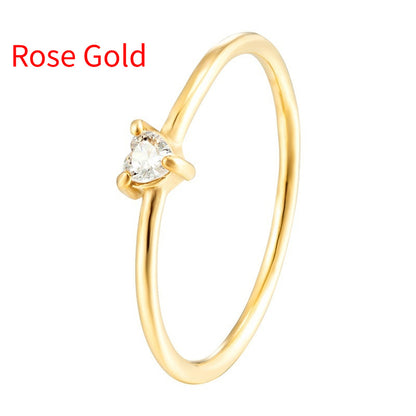 Affectionate Zircon Plain Ring In Fine Titanium Steel