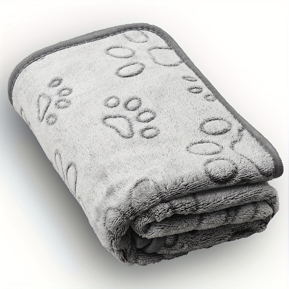 1pc Soft Pet Puppy Blanket, Cute Paw Printed Blanket For Dogs