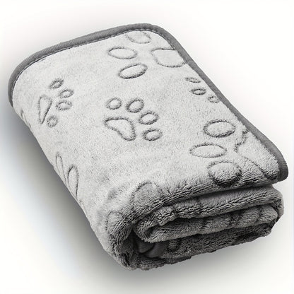 1pc Soft Pet Puppy Blanket, Cute Paw Printed Blanket For Dogs