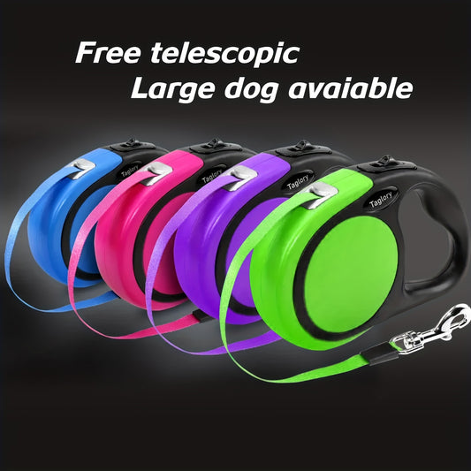 Taglory Retractable Dog Leash: No-Tangle, One-Handed Control for Puppies & Small Dogs Up to 45 lbs!