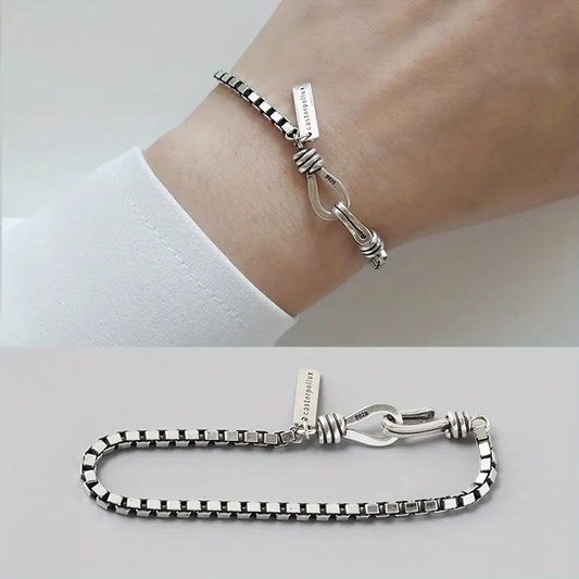 Vintage Box Chain Cross Bracelet, With A Unisex Design, Suitable For Daily Wear And Social Occasions , A Stylish Accessory For All Seasons - Giftcare Bracelet & Bangle