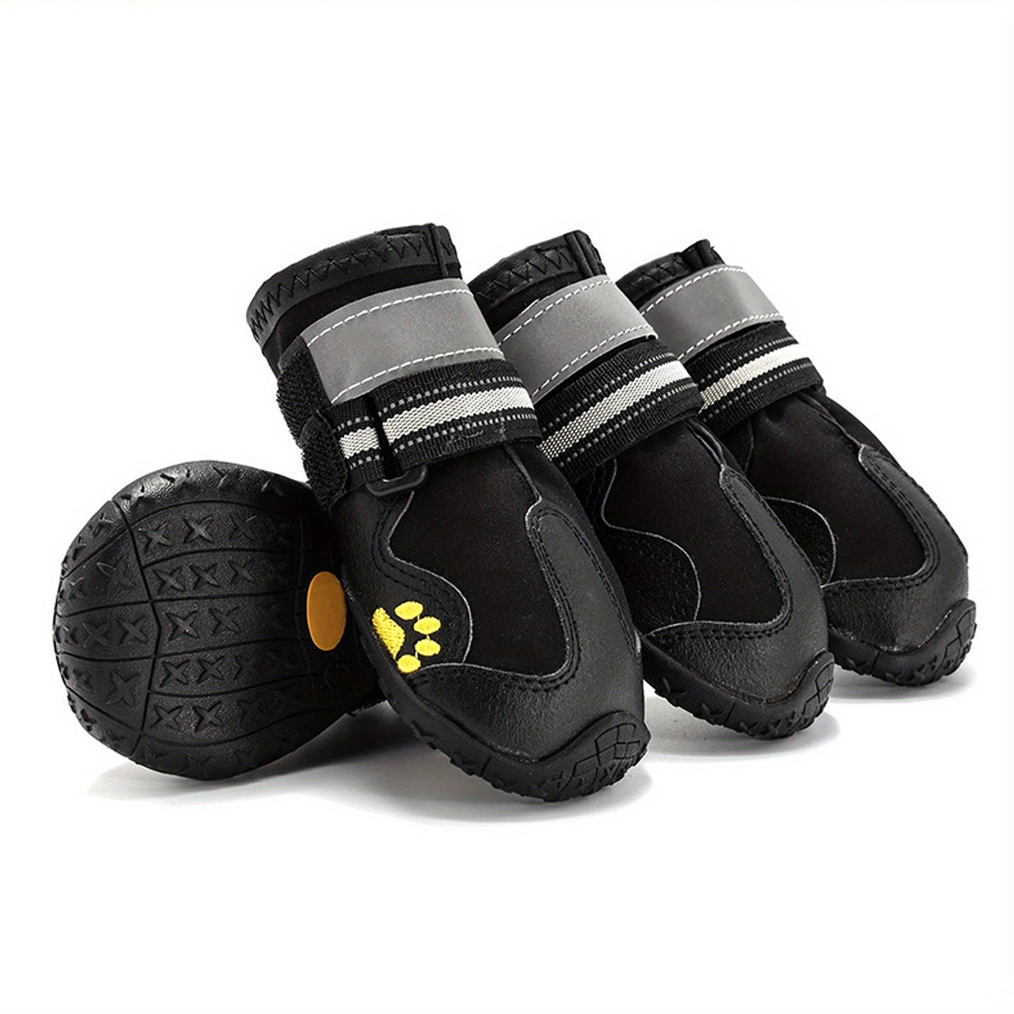 4pcs Waterproof Dog Shoes for Large Dogs, Medium Dog Boots with Anti Slip Sole for Winter Snowy Day, Summer Hot Pavement, Rainy Weather, Outdoor Walking, Indoor Hardfloors