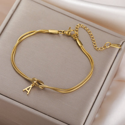 New Best-selling Wholesale 26-letter Handmade Knot Bracelets