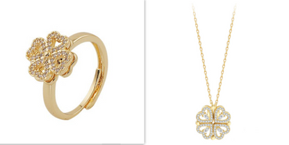 Explosive Style Detachable Deformed Four-leaf Clover Necklace For Women A Multi-wearing Zircon Small Love Short Clavicle Chain.Free Shipping.Delivery Time:2Weeks