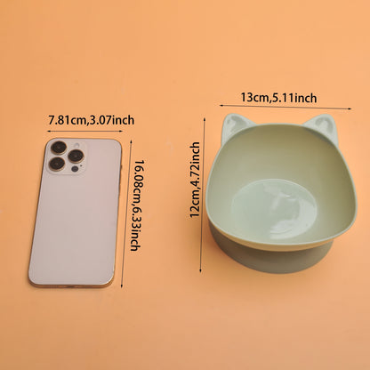 Premium Cat Ear Shaped Elevated Pet Bowl - Ergonomic Inclined Design for Cervical Spine Support - Perfect for Cats & Dogs - Stylish Food & Water Dishes for Your Furry Friends