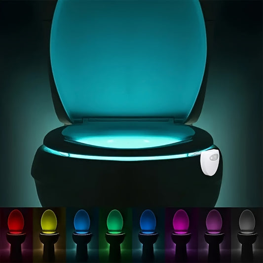 1pc Toilet Night Light PIR Motion Sensor Toilet Lights LED Washroom Night Lamp 16 Colors Toilet Bowl Lighting For Bathroom Washroom, 16-color New Human Body Induction Toilet Light Toilet Induction LED Light Hanging Type