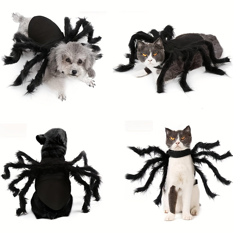 Halloween Spider Costume for Cats and Small/Medium Dogs - Fun and Festive Pet Dress Up -  Polyester Fabric - For Halloween Parties & Trick-or-Treating - Perfect Gift for Pet Lovers