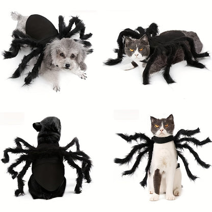 Halloween Spider Costume for Cats and Small/Medium Dogs - Fun and Festive Pet Dress Up -  Polyester Fabric - For Halloween Parties & Trick-or-Treating - Perfect Gift for Pet Lovers