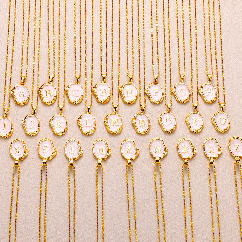 Minimalist 26 Letter Oil Dripping Three-dimensional Necklace