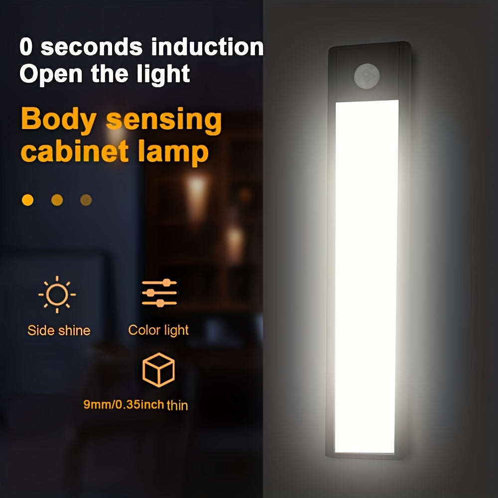 SmartSense LED Night Light - Super Slim, Motion Sensor, USB Rechargeable, Automatic On/Off, Versatile for Under Cabinets, Wardrobes, Bedrooms, Kitchens - Perfect for Home Lighting