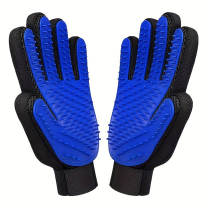 2pcs 2-in-1 Pet Grooming Glove Brush for Dogs and Cats - Fur and Hair Removal Mitt with Massage and Deshedding Benefits