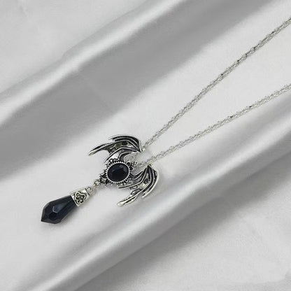 Flying Dragon Love Gold And Silver Pendant Necklace