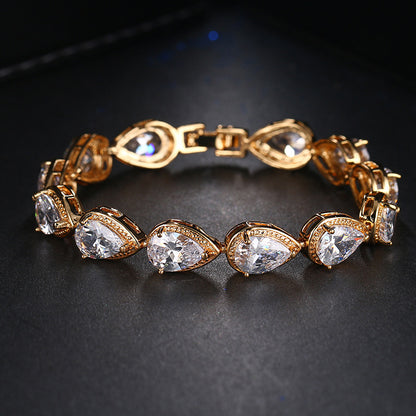 Womens Stylish Zircon Teardrop Bracelet