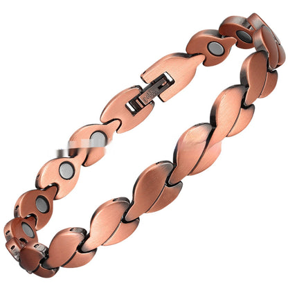 Magnetic Bracelet For Women Heart-shaped Design Red Copper