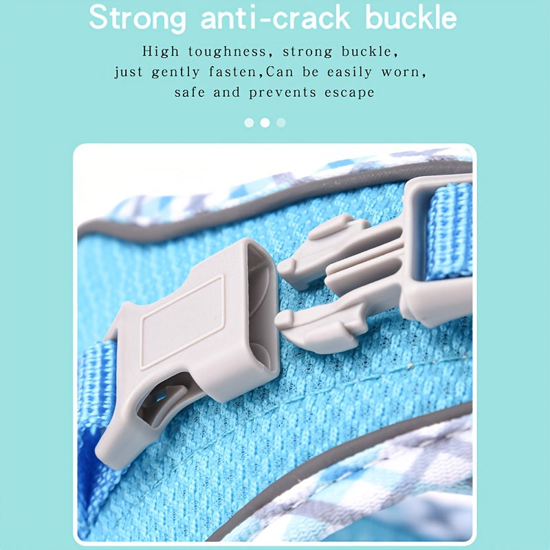 Premium Mesh Fabric for Cool and Breathability, Soft Touch with Durability; 360-Degree Full Body Wrap Anti-Escape Design, Nighttime Reflective Safety Vest-Style Dog Leash for Small to Medium Pets, Pet Walking Gear, Running Tr