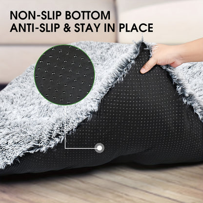 Dog Bed, Plush Soft Pet Mat Pad & Furniture, Washable Anti-Slip Dog Crate Bed For Large Medium Small Dogs And Cats