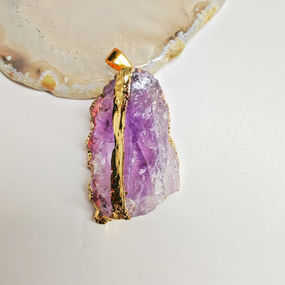 Irregular Natural Crystal Stone Pendant Sweater Chain Bracelet Accessories