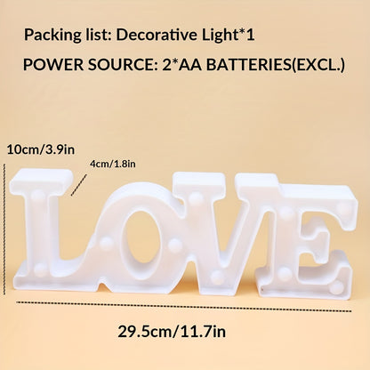 1pc Romantic Love Shaped Night Light, Battery Powered Indoor Desktop, Bedside, And Wall Decorative Lights, Suitable As Gifts For Valentine's Day, Thanksgiving, Loved Ones, Friends, Or Birthday, Party, Proposal, Wedding Decora