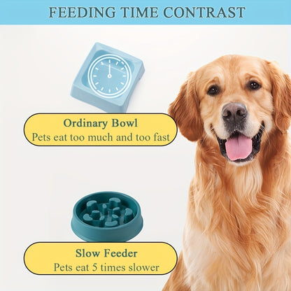 Healthy & Calm Eating: Anti-Choke, Non-Slip Slow Feeder Bowl for Dogs - Enhances Safe Eating Habits