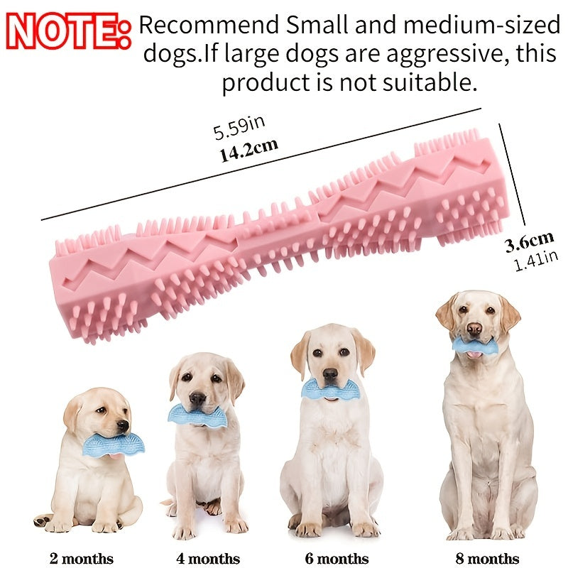 Dental-Health Chew Toy for Medium Dogs: Durable, Safe Rubber with Fun Cartoon Design – Interactive and Easy to Clean!