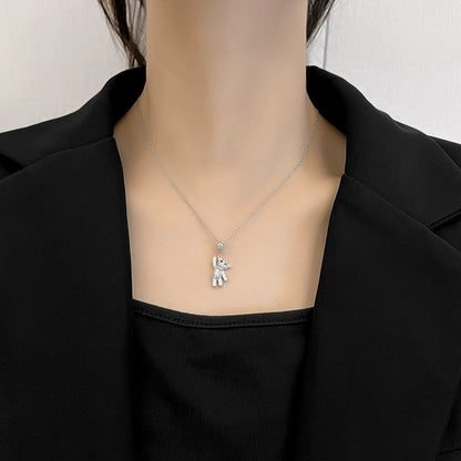 Women's Cute Bear Necklace Design Niche Titanium Steel Non-fading Clavicle Chain Pendant