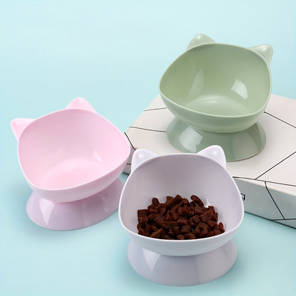 Premium Cat Ear Shaped Elevated Pet Bowl - Ergonomic Inclined Design for Cervical Spine Support - Perfect for Cats & Dogs - Stylish Food & Water Dishes for Your Furry Friends