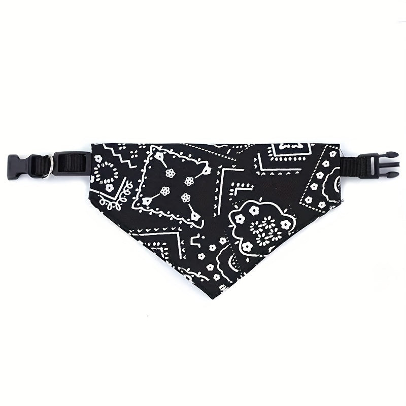 1pc Cashew Floral Graphic Dog Bandanas - Adjustable Triangle Pet Saliva Towel for Small and Medium Dogs and Cats - Stylish and Comfortable Pet Supplies
