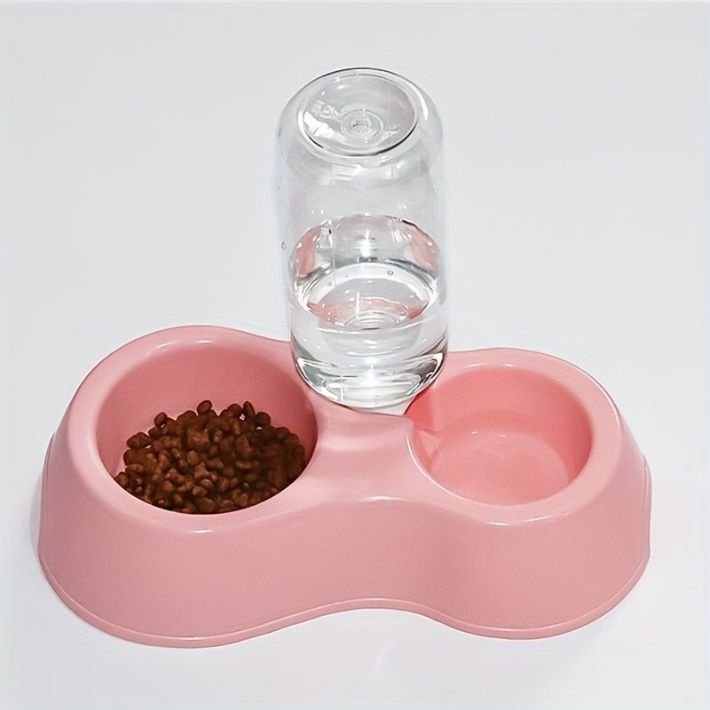 1pc Automatic Dog Water Dispenser - Double Bowls Feeding & Watering Supplies for Indoor Dogs - Space-Saving, Easy-Clean, and Durable Plastic Design