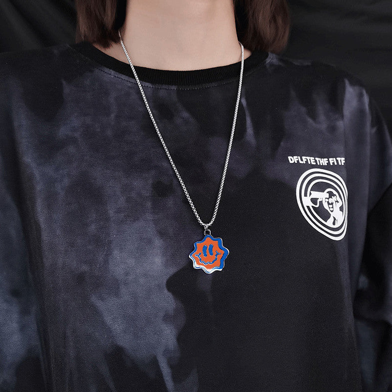 Wave Face Necklace Hip-hop Pendant Popular Jewelry Funny Street Accessories