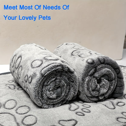 1pc Soft Pet Puppy Blanket, Cute Paw Printed Blanket For Dogs