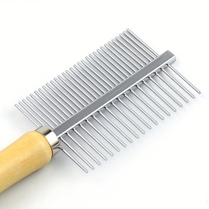 Double-Sided Pet Comb For Grooming & Massaging Dogs, Cats & Other Animals, Pet Grooming Brush