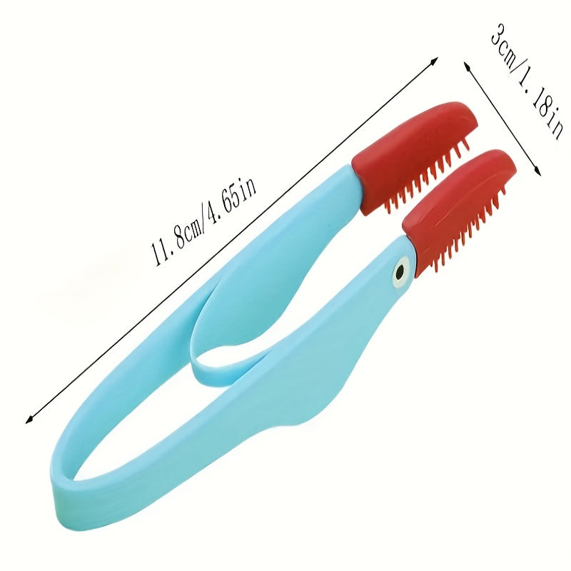 Soft Silicone Eye Cleaner Tweezers for Pets - Red & Blue, Ideal for Removing Tear Stains & Eye Discharge in Cats & Dogs, Pet Grooming Essentials|Ergonomic Handle|Silicone Tweezers