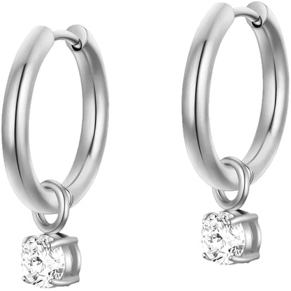 Titanium Steel Micro-Earrings pave With A Unique Delicate Design