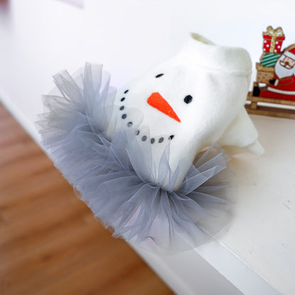 Adorable Snowman Thermal Pet Dress - Winter Christmas Holiday Puppy Costume Dresses for Small to Large Breeds - Soft, Warm, and Comfortable Outfit for Dogs