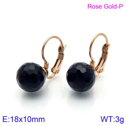 10mm Glass Crystal Ear Hooks Womens Titanium Steel Earrings