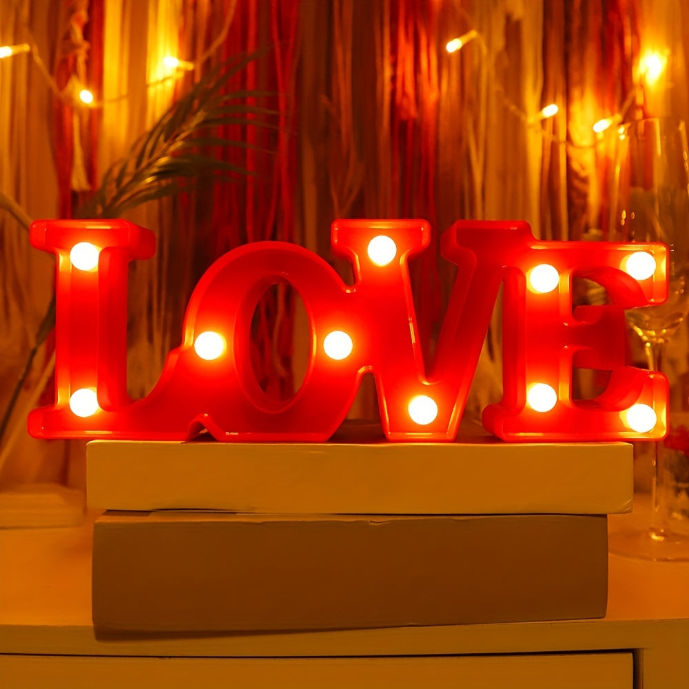 1pc Romantic Love Shaped Night Light, Battery Powered Indoor Desktop, Bedside, And Wall Decorative Lights, Suitable As Gifts For Valentine's Day, Thanksgiving, Loved Ones, Friends, Or Birthday, Party, Proposal, Wedding Decora