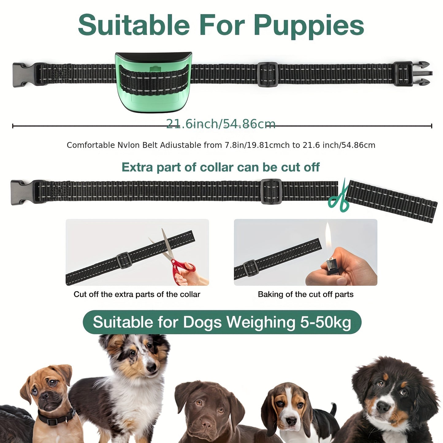 Gentle & Effective Bark Control: Battery-Powered Collar for Small/Medium Dogs - Peaceful Quiet Companion