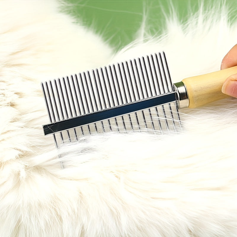 Double-Sided Pet Comb For Grooming & Massaging Dogs, Cats & Other Animals, Pet Grooming Brush