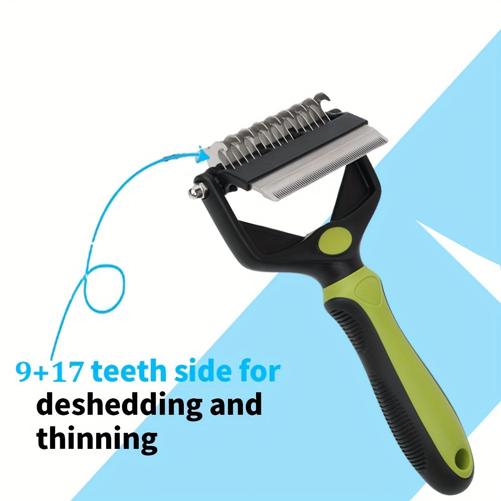 2-in-1 Ultimate Pet Grooming Brush for Medium to Large Dogs - Deshedding, Dematting, and Tangle Removal Tool for Short to Long Hair