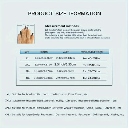 4pcs Waterproof Dog Shoes for Large Dogs, Medium Dog Boots with Anti Slip Sole for Winter Snowy Day, Summer Hot Pavement, Rainy Weather, Outdoor Walking, Indoor Hardfloors