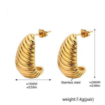 Unique Horn-and-crescent-shaped Stud Earrings