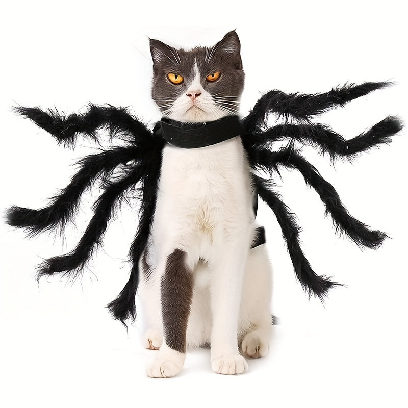Halloween Spider Costume for Cats and Small/Medium Dogs - Fun and Festive Pet Dress Up -  Polyester Fabric - For Halloween Parties & Trick-or-Treating - Perfect Gift for Pet Lovers