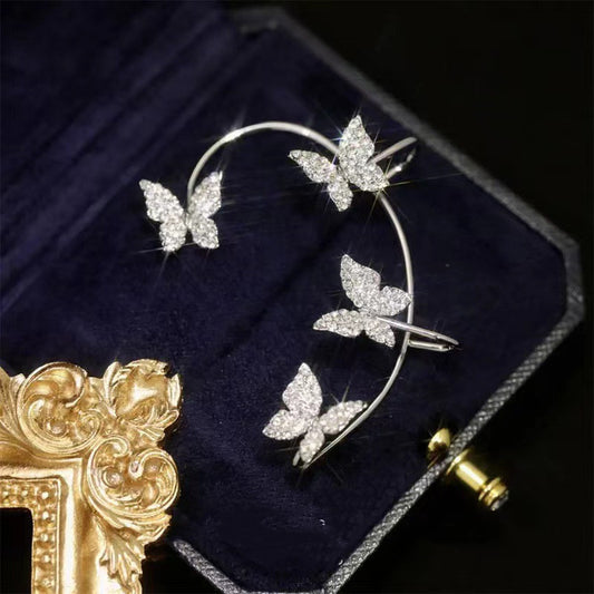 Fashion Earring Butterfly Ear Clip And Ear Hook Jewelry.Free Shipping.Delivery Time:8-10Days
