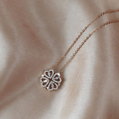 Explosive Style Detachable Deformed Four-leaf Clover Necklace For Women A Multi-wearing Zircon Small Love Short Clavicle Chain.Free Shipping.Delivery Time:2Weeks