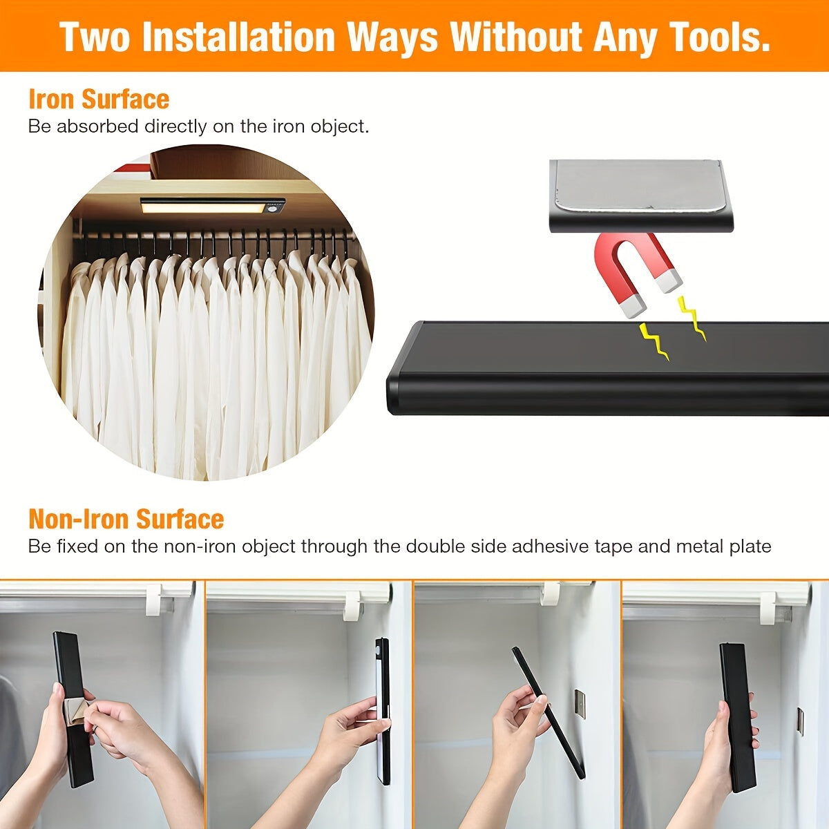 SmartSense LED Night Light - Super Slim, Motion Sensor, USB Rechargeable, Automatic On/Off, Versatile for Under Cabinets, Wardrobes, Bedrooms, Kitchens - Perfect for Home Lighting