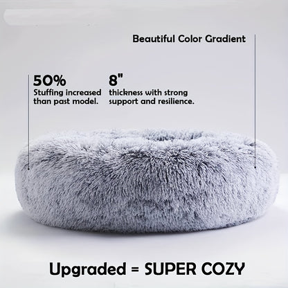 Dog Bed, Round Donut Cuddler Warming Cozy Soft Bed, Faux Fur Plush Cushion Bed For Small Medium Dogs And Cats